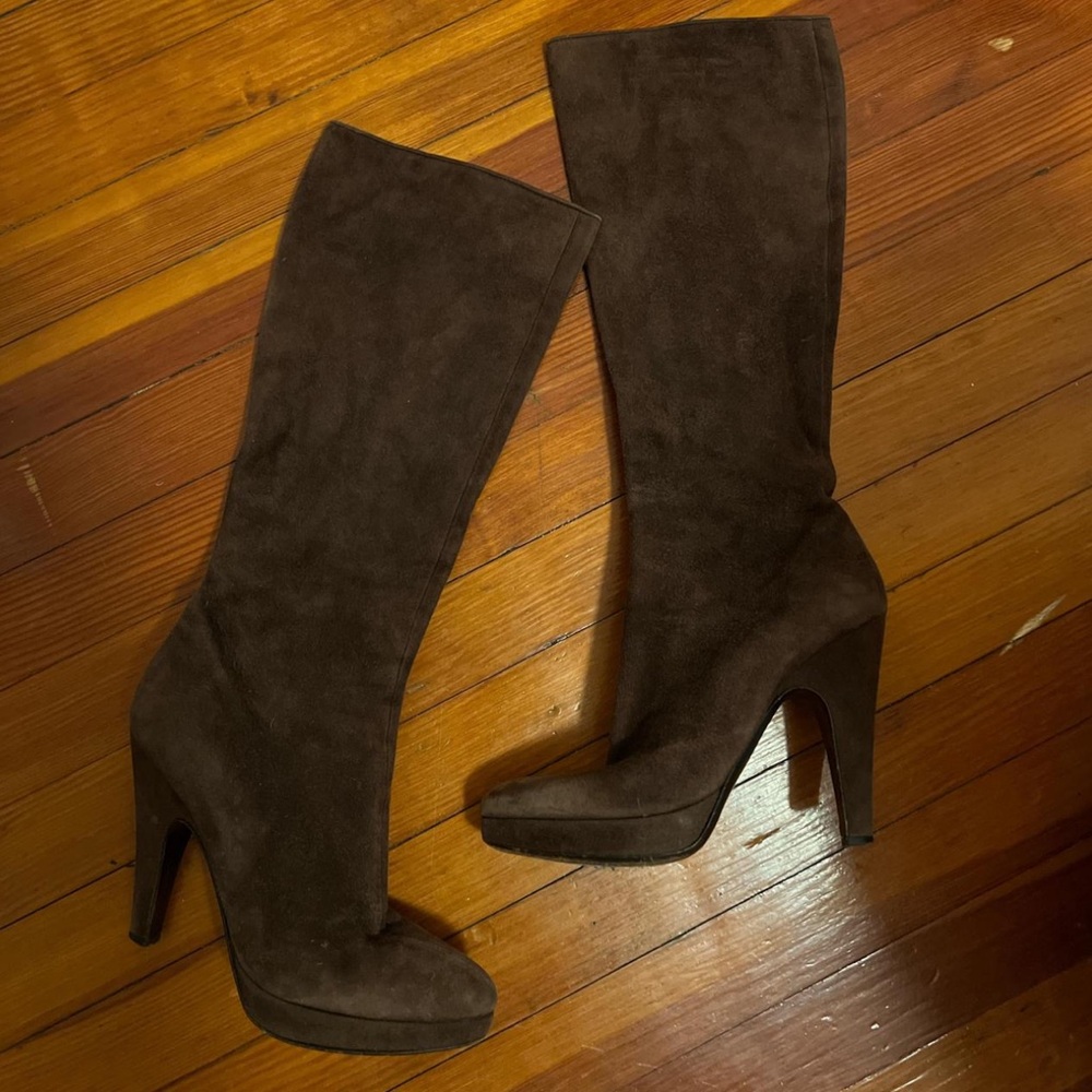 Vintage Prada Brown Suede Boots